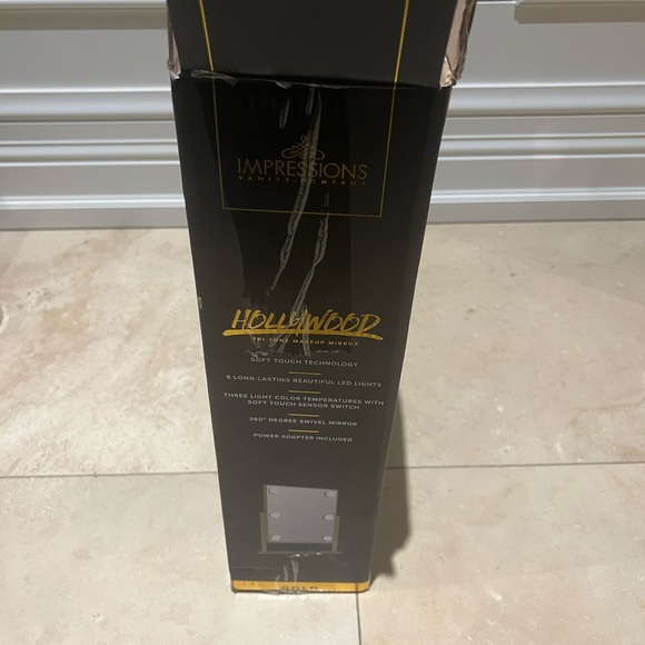 IMPRESSIONS VANITY Hollywood Tri-Tone Makeup Mirror Swivel Soft Touch Bronze - Picture 6 of 16